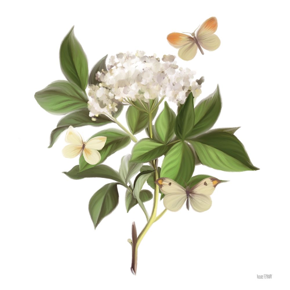 Art Print: Wildflowers and Butterflies II