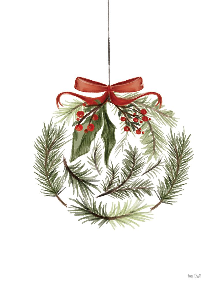 Art Print: Evergreen Ornament I