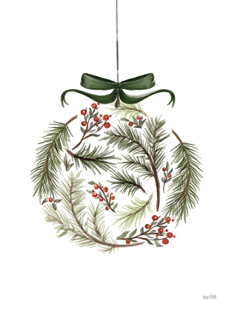 Art Print: Evergreen Ornament II