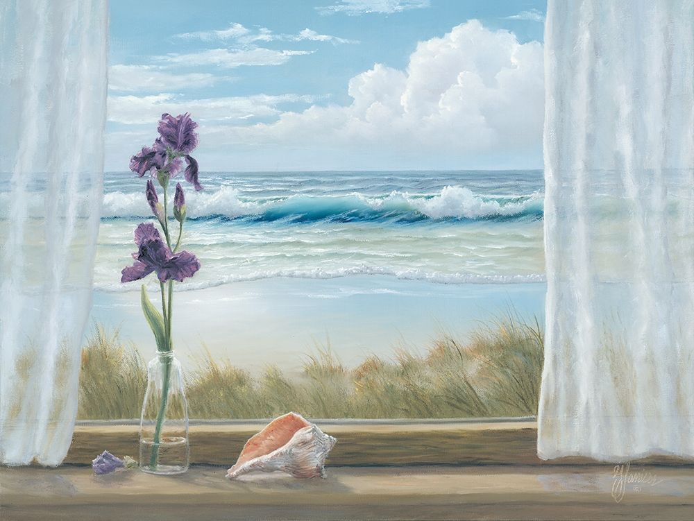 Art Print: Irises on Windowsill