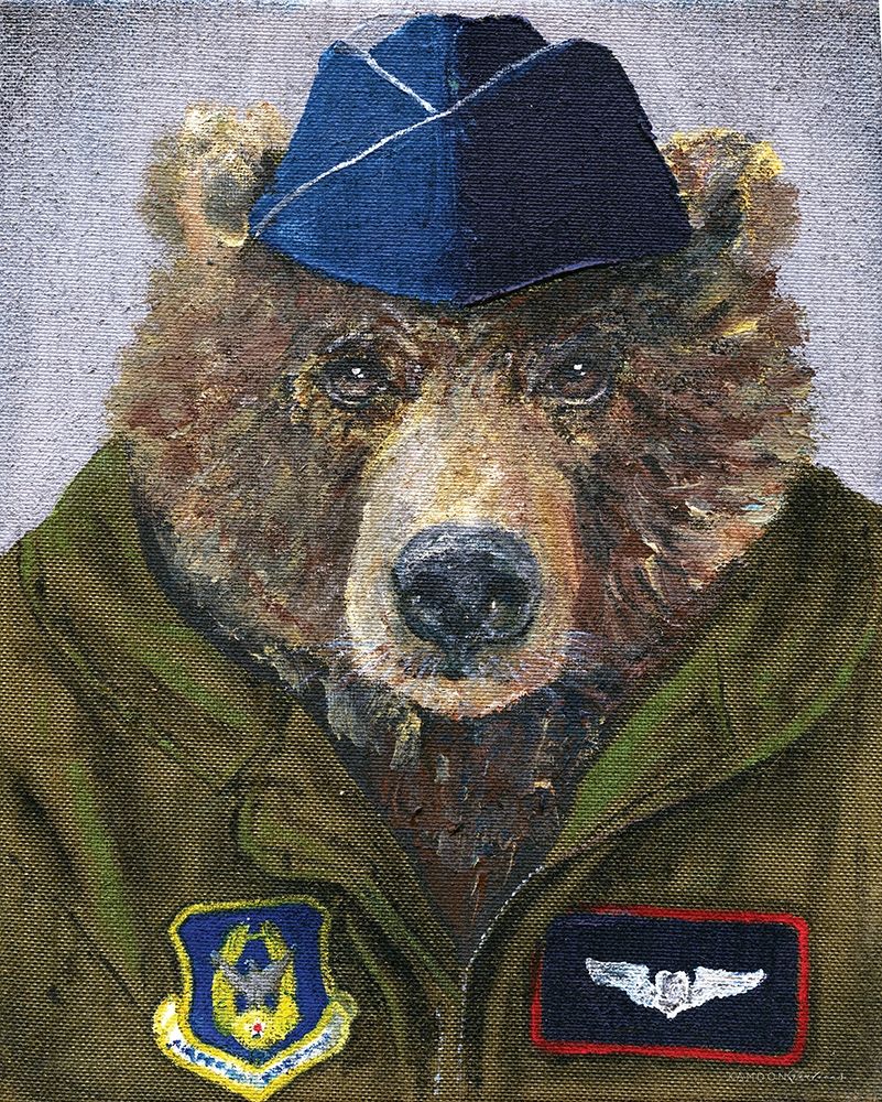 Wall Art Painting id:427130, Name: Pilot Bear 2, Artist: Kamdon Kreations