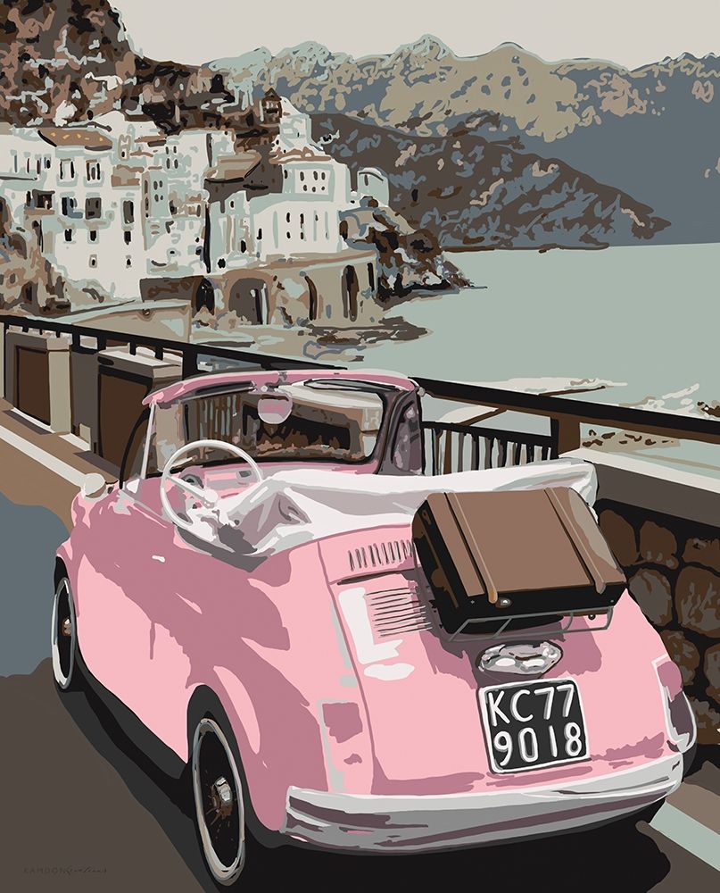 Wall Art Painting id:395283, Name: Pink Bug in Europe, Artist: Kamdon Kreations