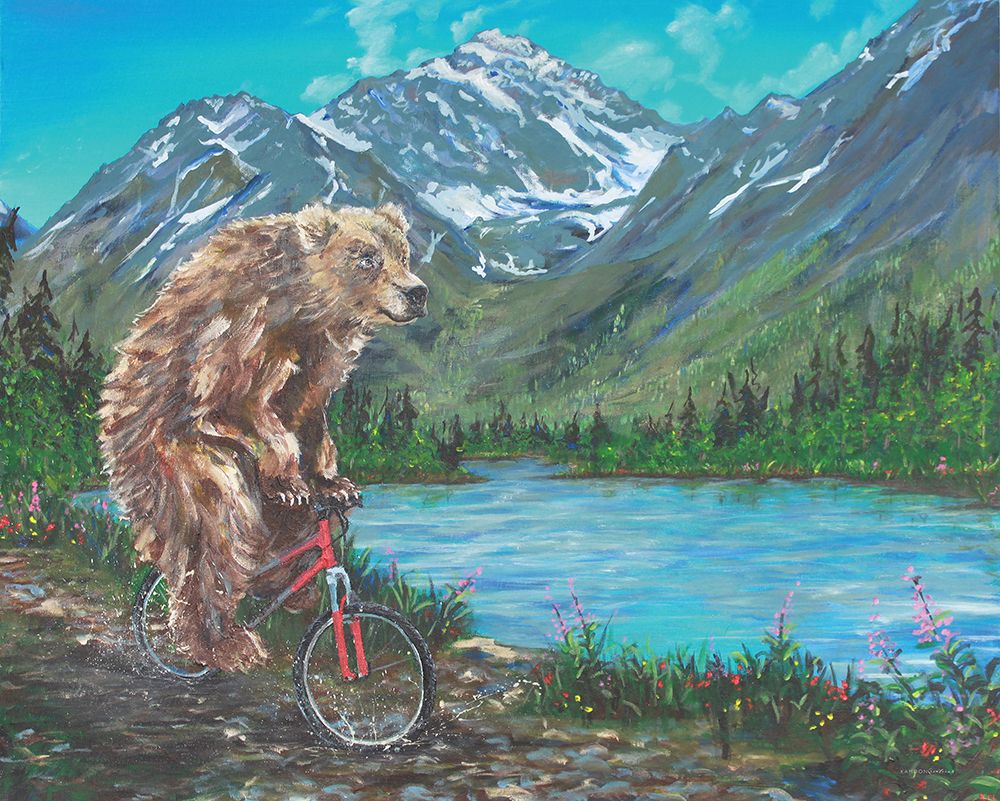 Wall Art Painting id:435235, Name: Mountain Biking, Artist: Kamdon Kreations