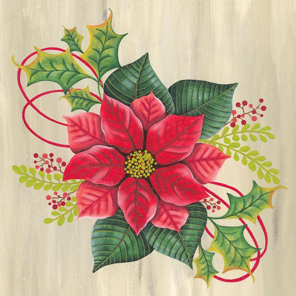 Wall Art Painting id:754010, Name: Christmas Poinsettia, Artist: Kennedy, Lisa