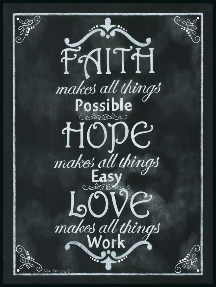 Wall Art Painting id:142891, Name: Faith*Hope*Love, Artist: Kennedy, Lisa