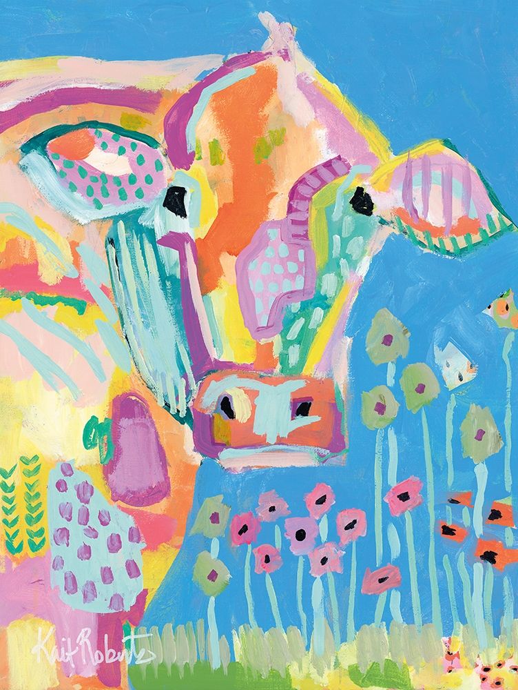 Wall Art Painting id:211294, Name: Moo Series:  Lucy, Artist: Roberts, Kait