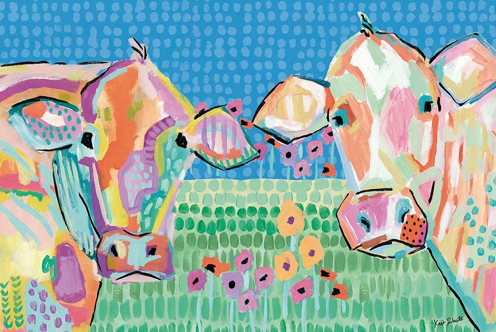 Wall Art Painting id:283404, Name: Moo Series:  Lucy and Peggy, Artist: Roberts, Kait