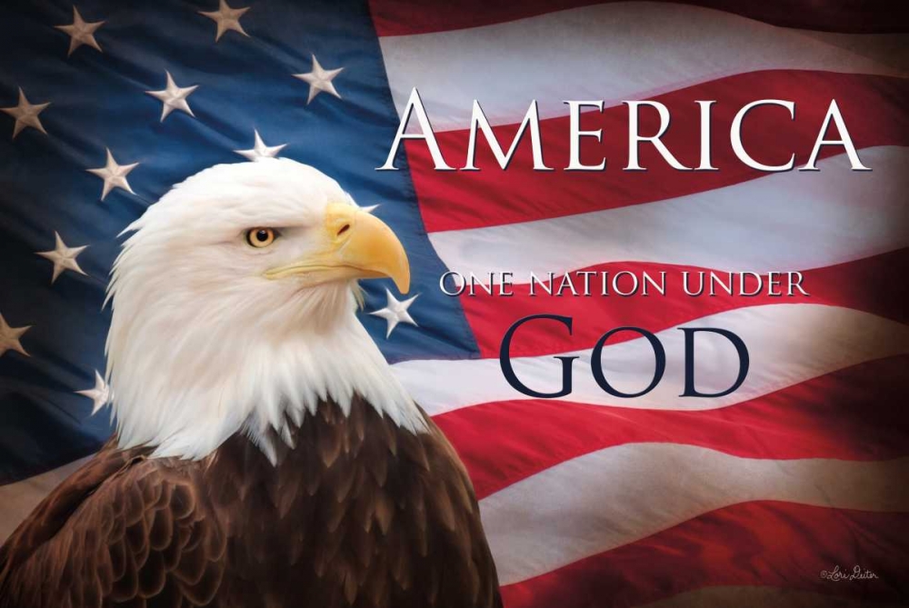 Wall Art Painting id:124595, Name: One Nation Under God Flag, Artist: Deiter, Lori