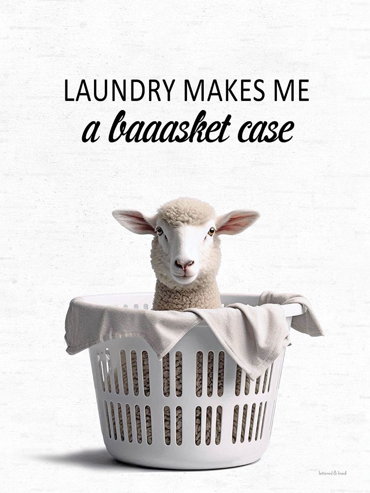 Wall Art Painting id:757082, Name: Baaasket Case Laundry Sheep, Artist: lettered And lined