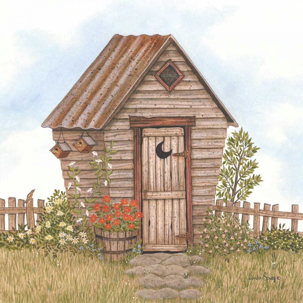 Wall art: Garden Outhouses II, by Spivey, Linda