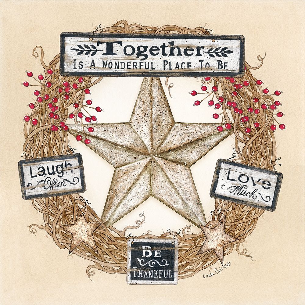 Wall Art Painting id:201327, Name: Barn Star Wreath, Artist: Spivey, Linda