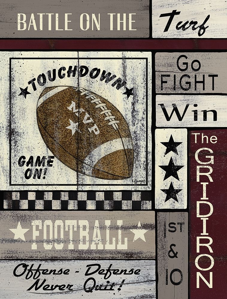 Wall Art Painting id:284442, Name: Football Game On, Artist: Spivey, Linda