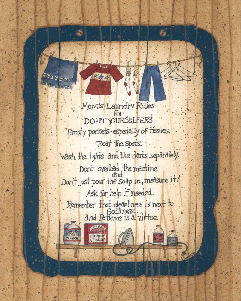 Wall Art Painting id:149655, Name: Moms Laundry Rules, Artist: Spivey, Linda