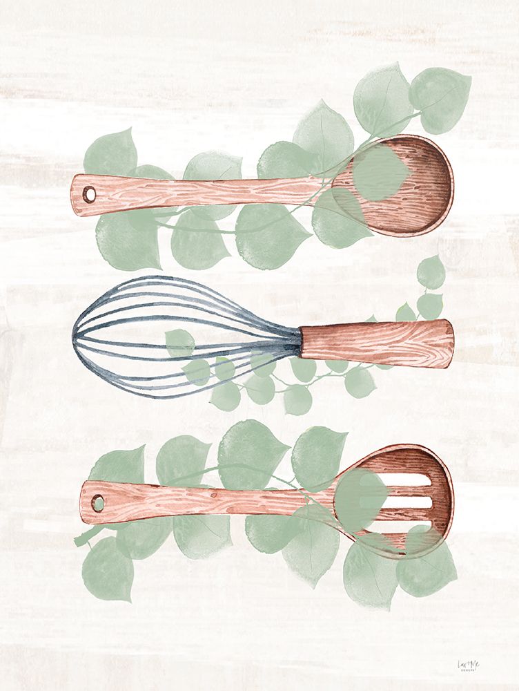 Wall Art Painting id:634783, Name: Eucalyptus Utensils, Artist: Lux + Me Designs
