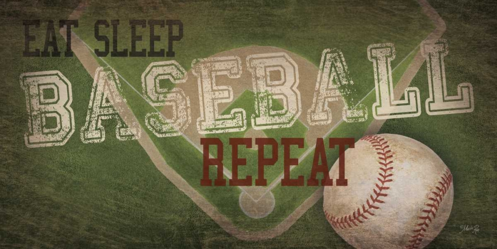 Wall Art Painting id:95838, Name: Eat, Sleep, Baseball, Repeat , Artist: Rae, Marla