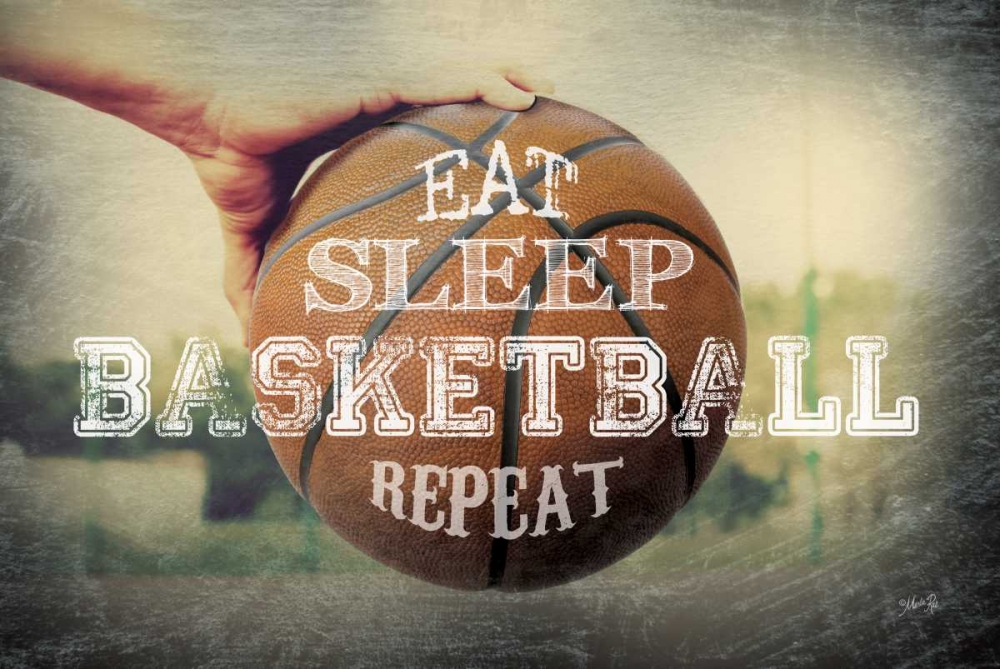 Wall Art Painting id:95839, Name: Eat, Sleep, Basketball, Repeat, Artist: Rae, Marla