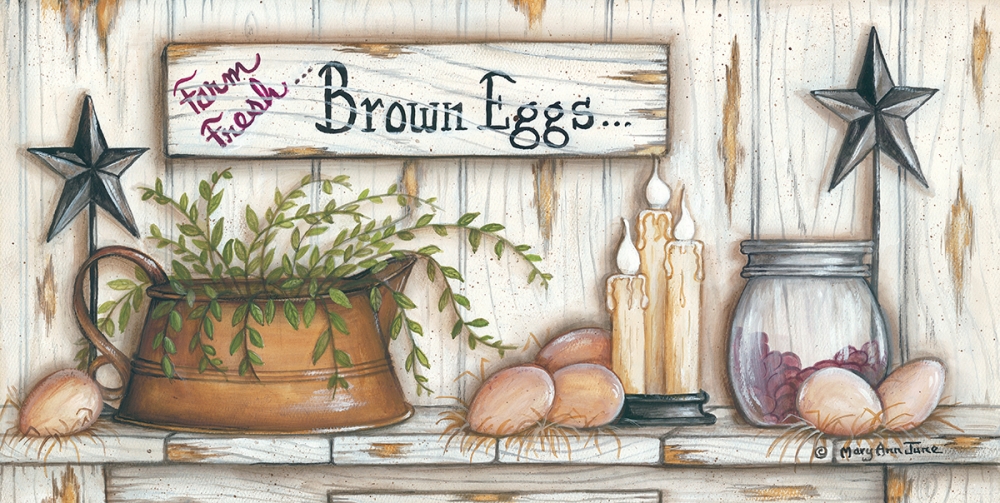 Wall Art Painting id:99698, Name: Brown Eggs, Artist: June, Mary Ann