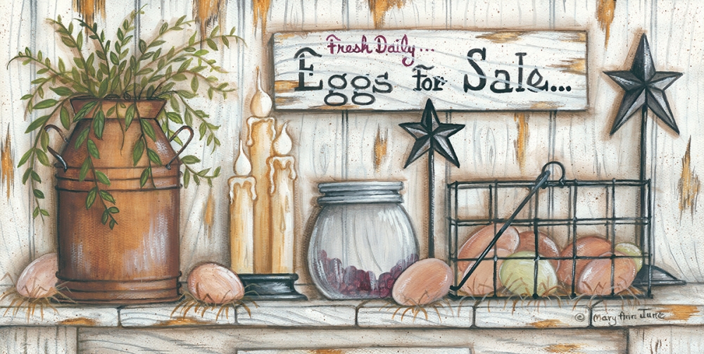 Wall Art Painting id:99699, Name: Eggs for Sale, Artist: June, Mary Ann