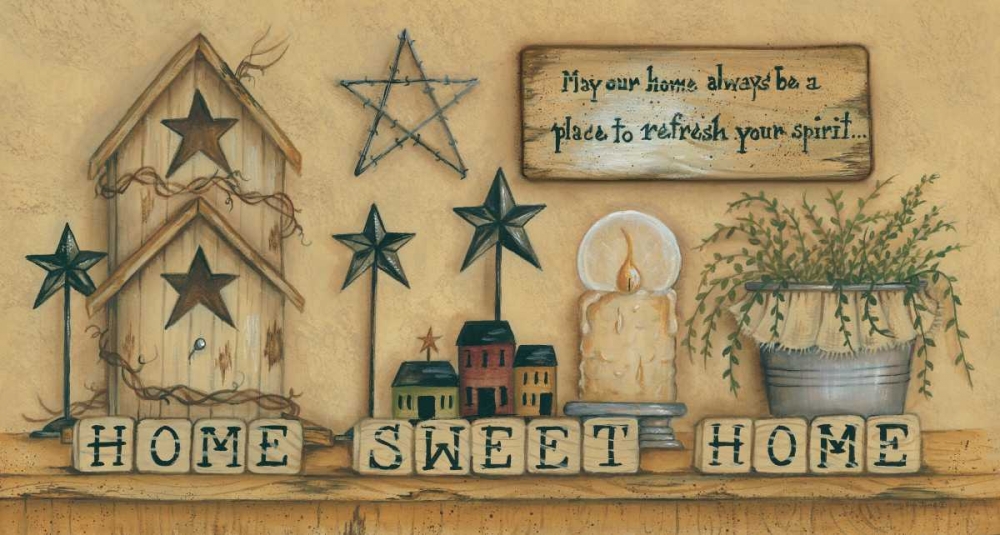 Wall Art Painting id:124633, Name: Home Sweet Home, Artist: June, Mary Ann