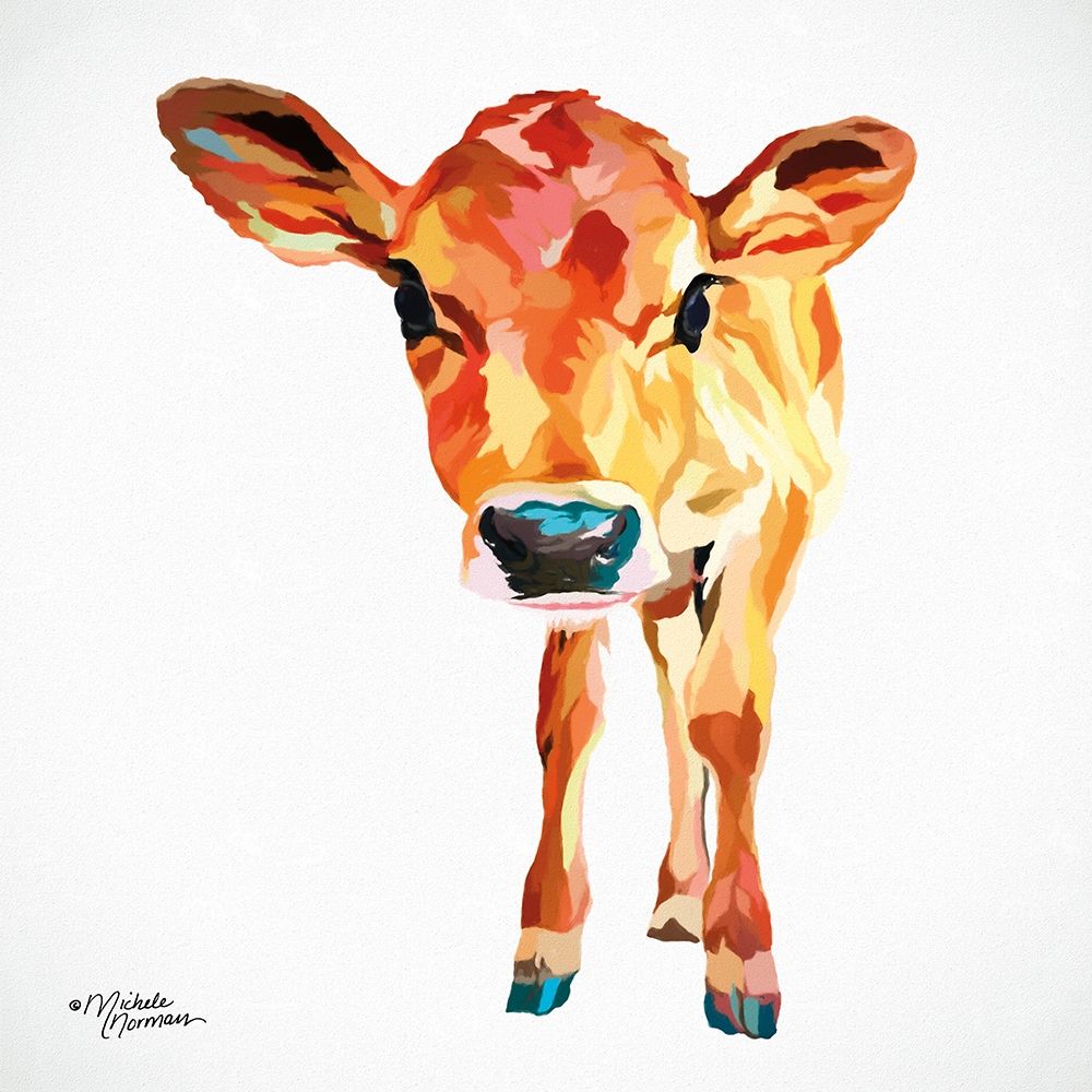 Wall Art Painting id:262344, Name: Cute Little Calf, Artist: Norman, Michele