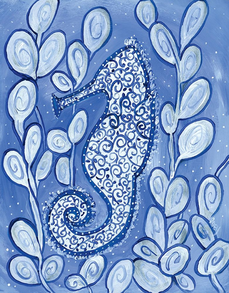 Wall Art Painting id:263546, Name: Whimsical Seahorse, Artist: Ebert, Roey