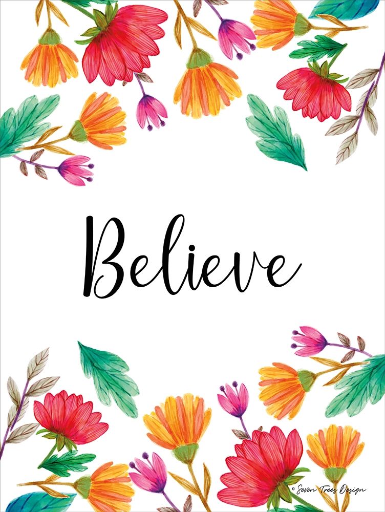 Art Print: Floral Believe