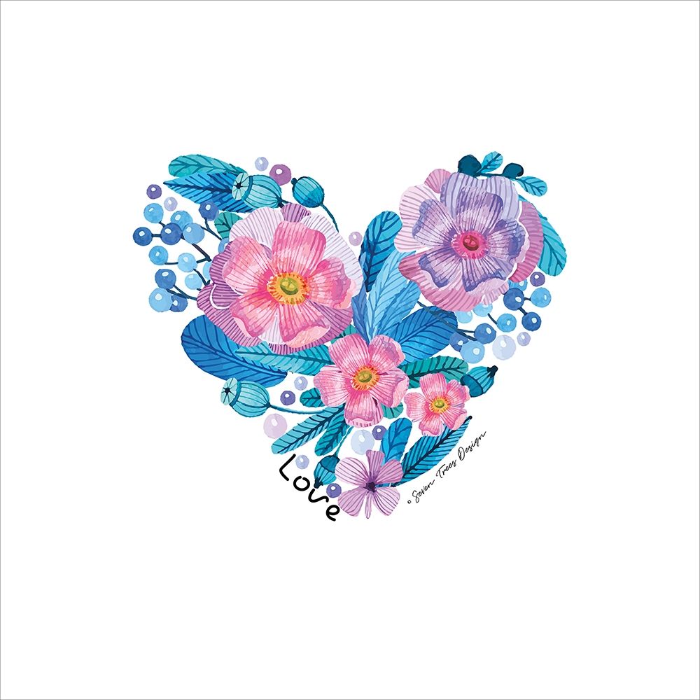 Art Print: Floral Love Heart