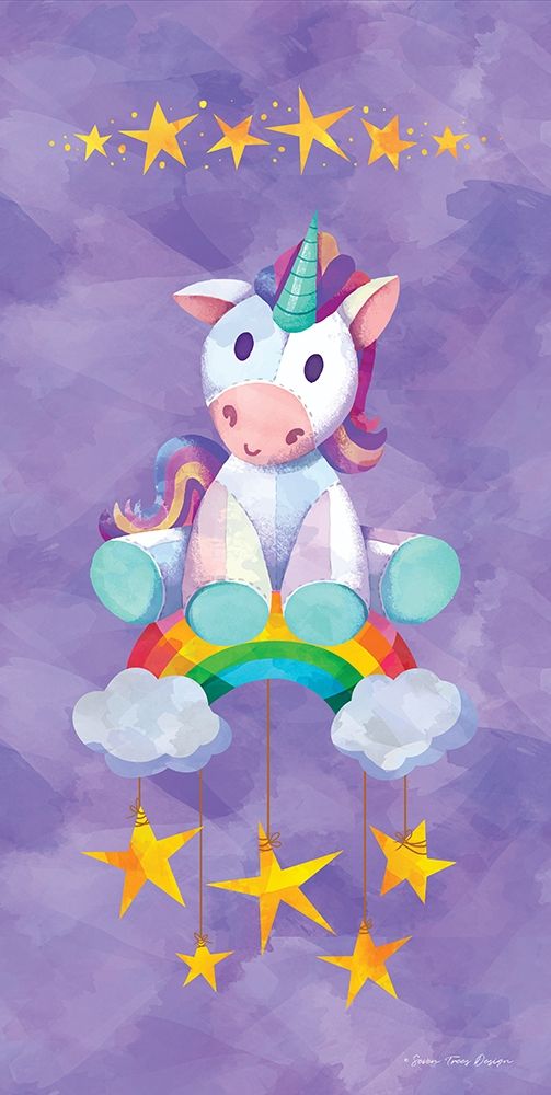 Wall Art Painting id:218940, Name: Rainbow Unicorn I, Artist: Seven Trees Design