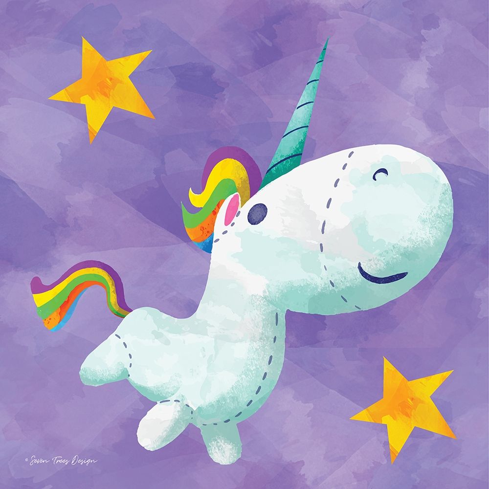 Wall Art Painting id:218941, Name: Rainbow Unicorn II, Artist: Seven Trees Design