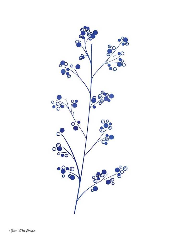 Wall Art Painting id:262757, Name: Blue Plant I, Artist: Seven Trees Design