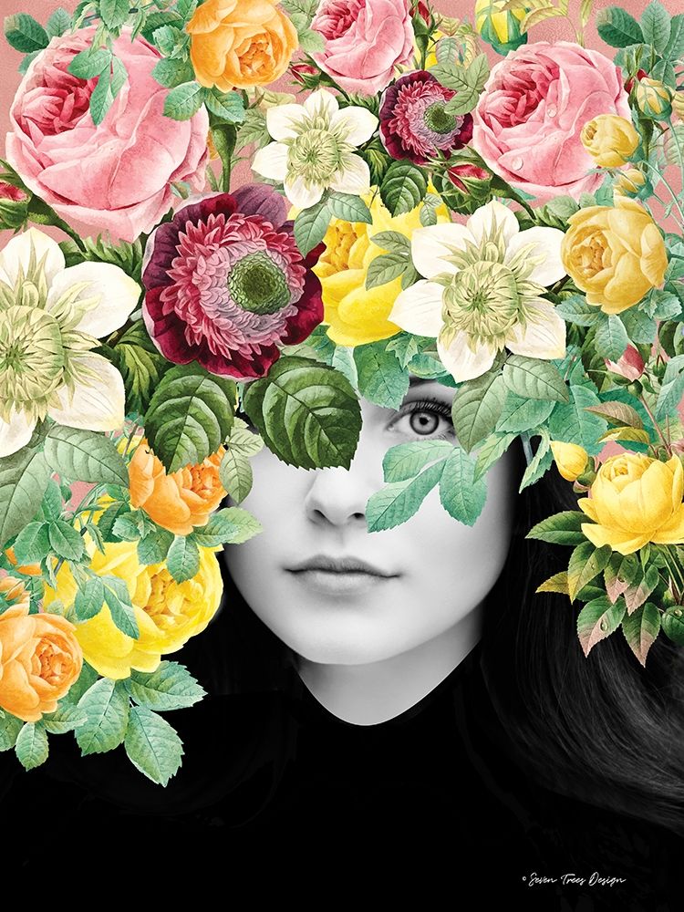 Art Print: The Girl and the Flowers