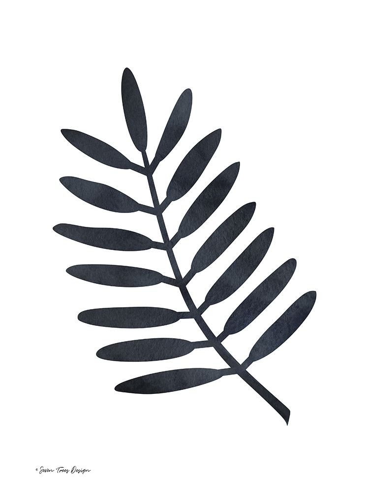 Art Print: Watercolor Black Plant II  