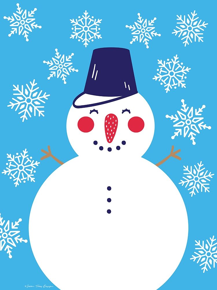Art Print: Snowflake Snowman