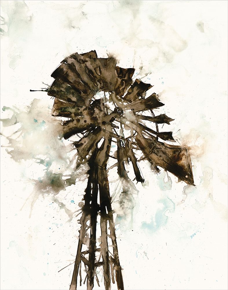 Wall Art Painting id:208670, Name: Watercolor Windmill, Artist: White Ladder