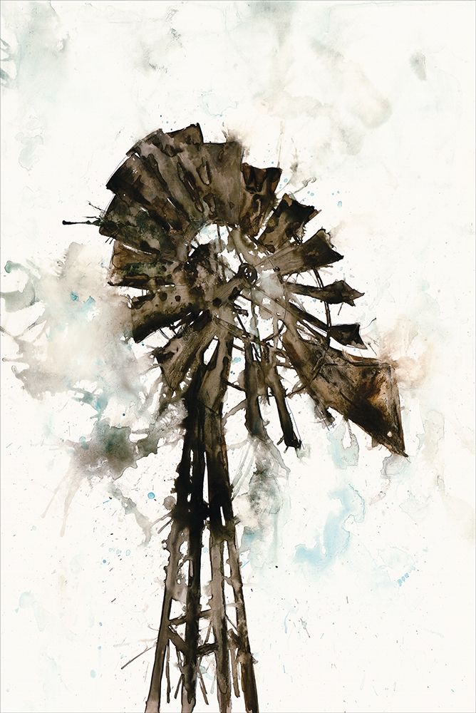 Wall Art Painting id:198174, Name: Watercolor Windmill, Artist: White Ladder