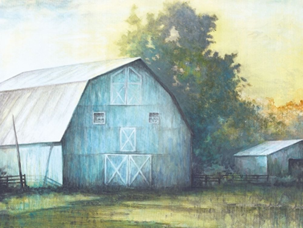 Wall Art Painting id:212798, Name: Rustic Blue Barn, Artist: White Ladder