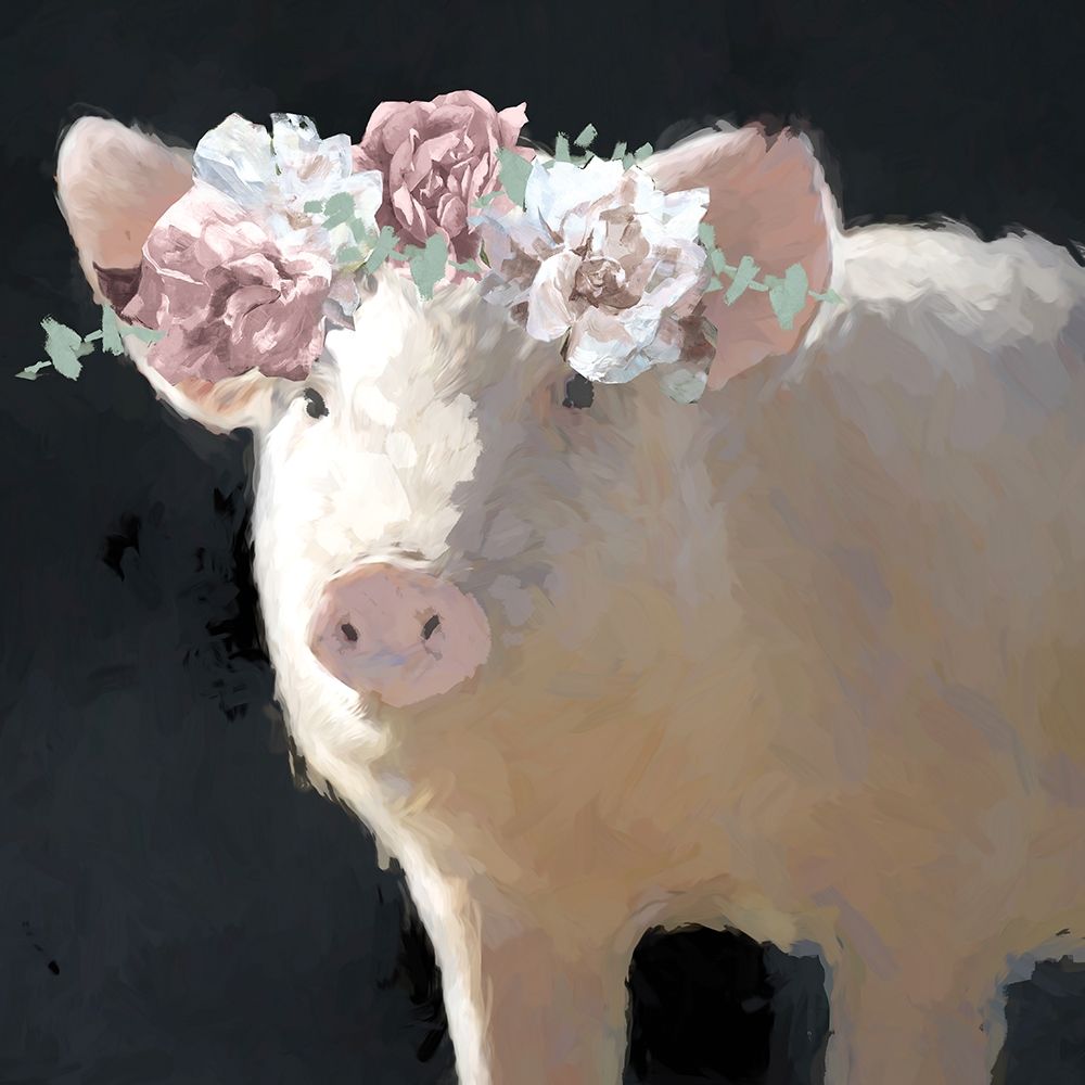 Wall Art Painting id:387135, Name: Clementine the Pig, Artist: White Ladder