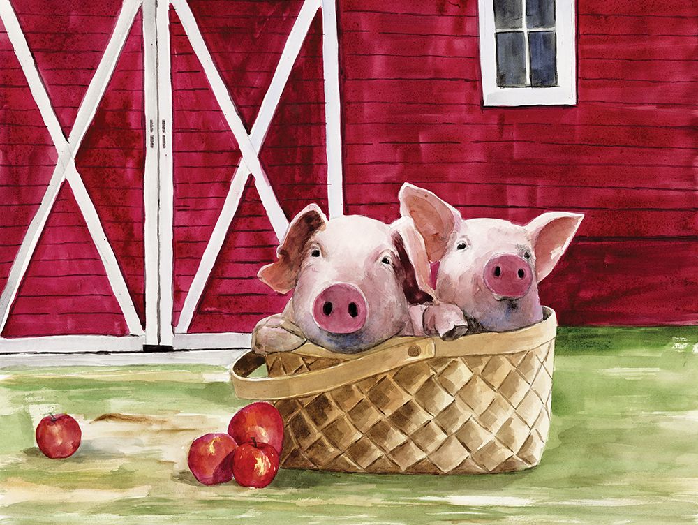 Wall Art Painting id:460682, Name: Pigs in a Basket, Artist: White Ladder