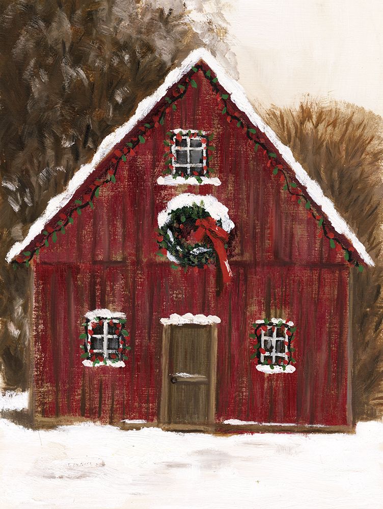 Wall Art Painting id:634910, Name: Christmas Barn, Artist: White Ladder