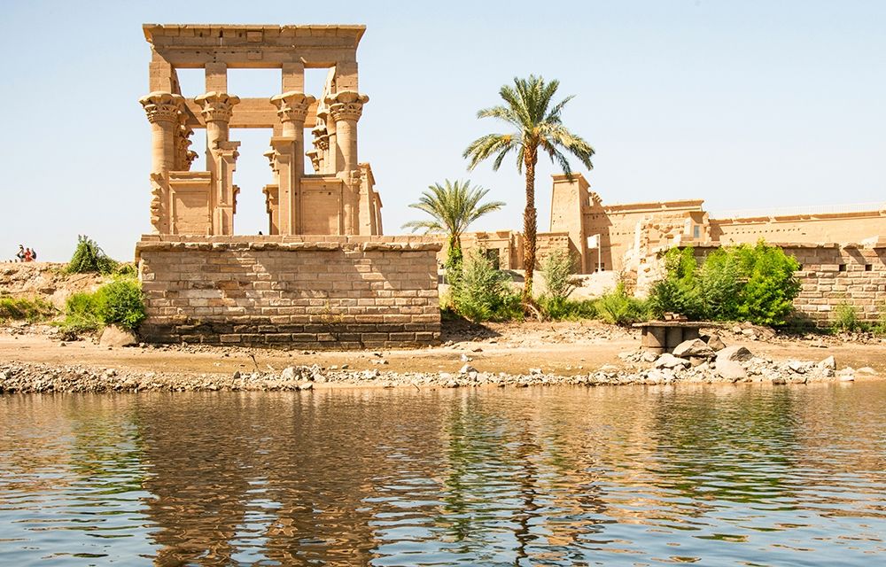 Art Print: Upper Egypt-Aswan between the two dams-Philae Temple of Isis-Trajans Kiosk-aka The Hypaethral Temple