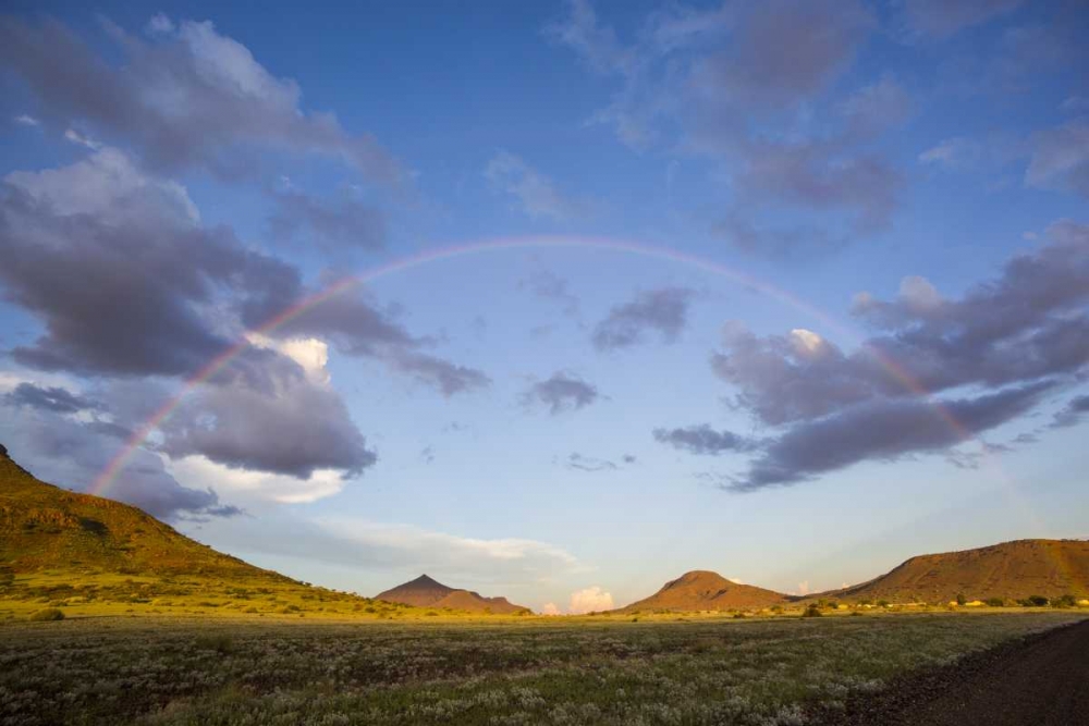Art Print: Africa, Namibia Landscape with full rainbow