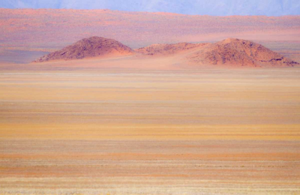 Art Print: Namibia Heat distorts grassy plain and dunes