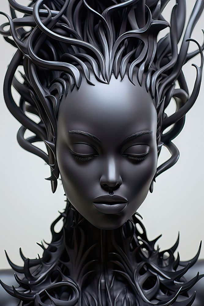 Art Print: Alien black woman. AI Generated.