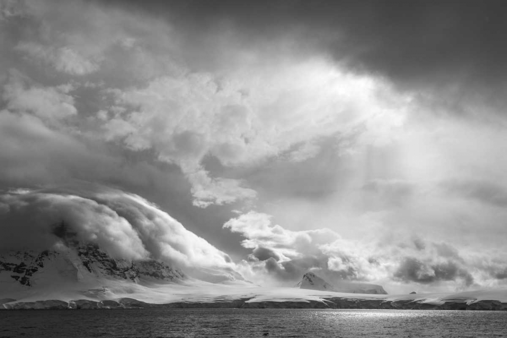 Wall Art Painting id:136344, Name: Antarctica, Stormy snow clouds over peninsula, Artist: Young, Bill