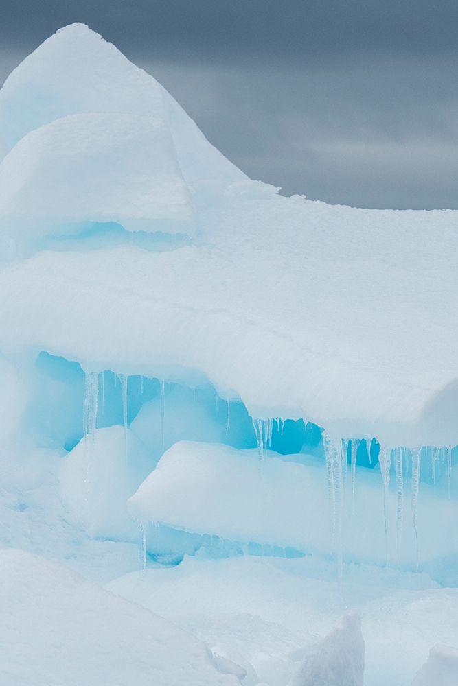 Art Print: Antarctica, Weddell Sea, Snow Hill. Detail of iceberg with icicles.