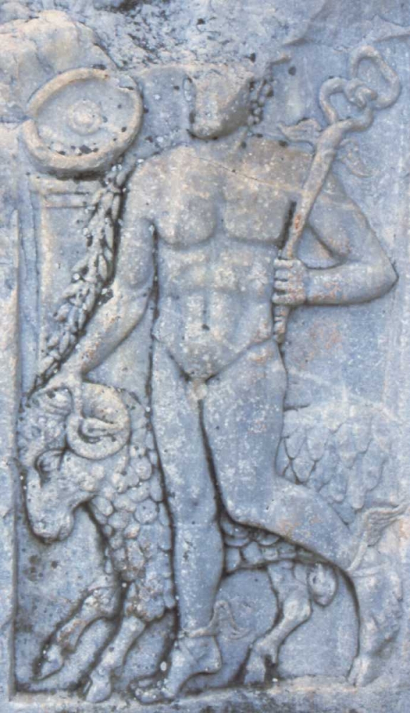 Wall Art Painting id:131328, Name: Turkey, Ephesus A Roman carving of Hermes, Artist: Noble Gardner, Nancy