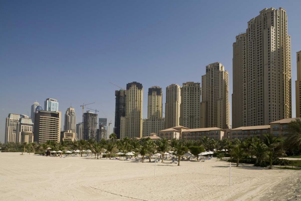 Art Print: UAE, Dubai, Marina Jumeirah Beach buildings