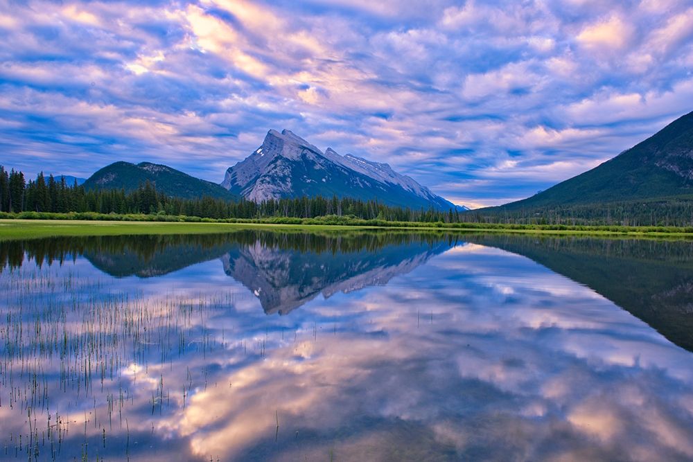 Art Print: Canada-Alberta-Banff National Park Reflections in lake at sunrise