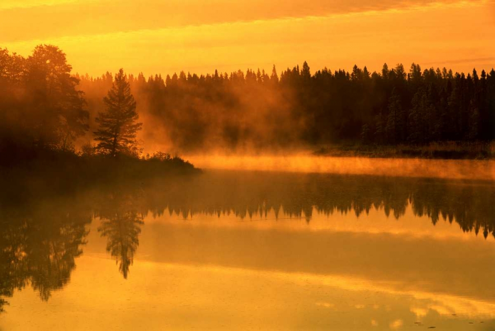 Art Print: Canada, Manitoba Sunrise over Whiteshell River
