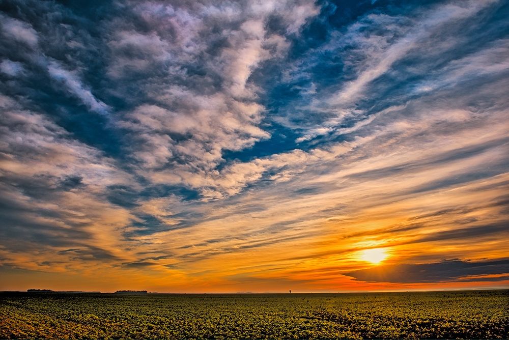 Art Print: Canada-Manitoba-Dugald Clouds at sunset on prairie